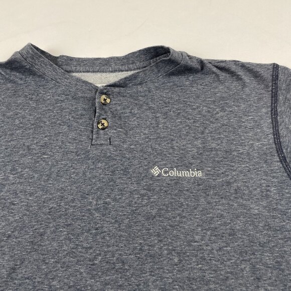 Columbia Henley T-Shirt Men’s L Gray Long Sleeve Lightweight Outdoors - Picture 8 of 8